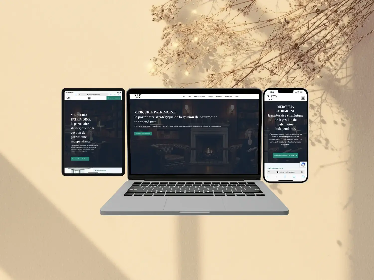 Création de site web et SEO pour Mercuria Patrimoine, cabinet de gestion de patrimoine
